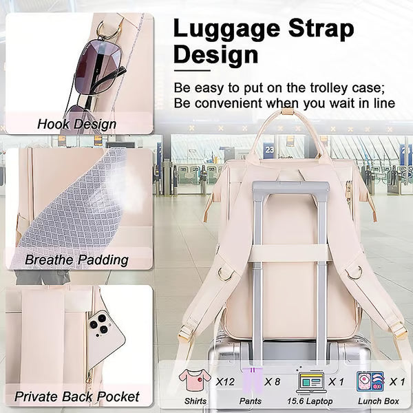 šāØLarge-Capacity Quilted Backpack with Multiple Compartments for Travel, Lunch & Camping